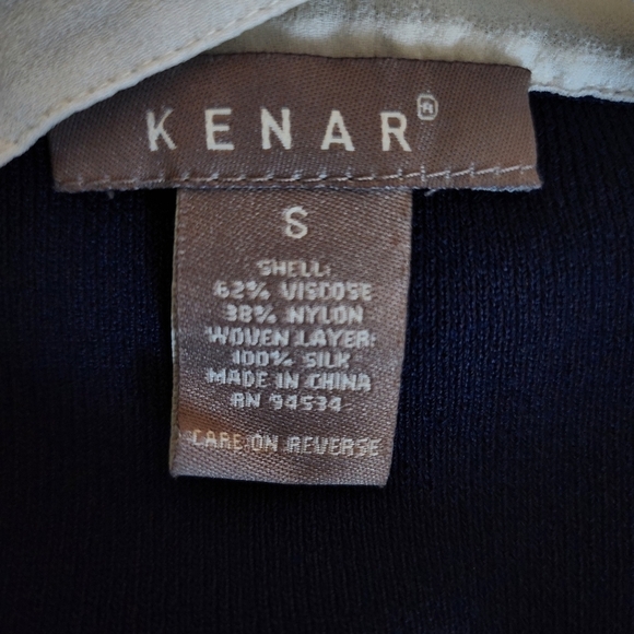 Kenar Victorian Silk Pleated Bib Collar 3/4 Sleeve Sweater S - Picture 7 of 7